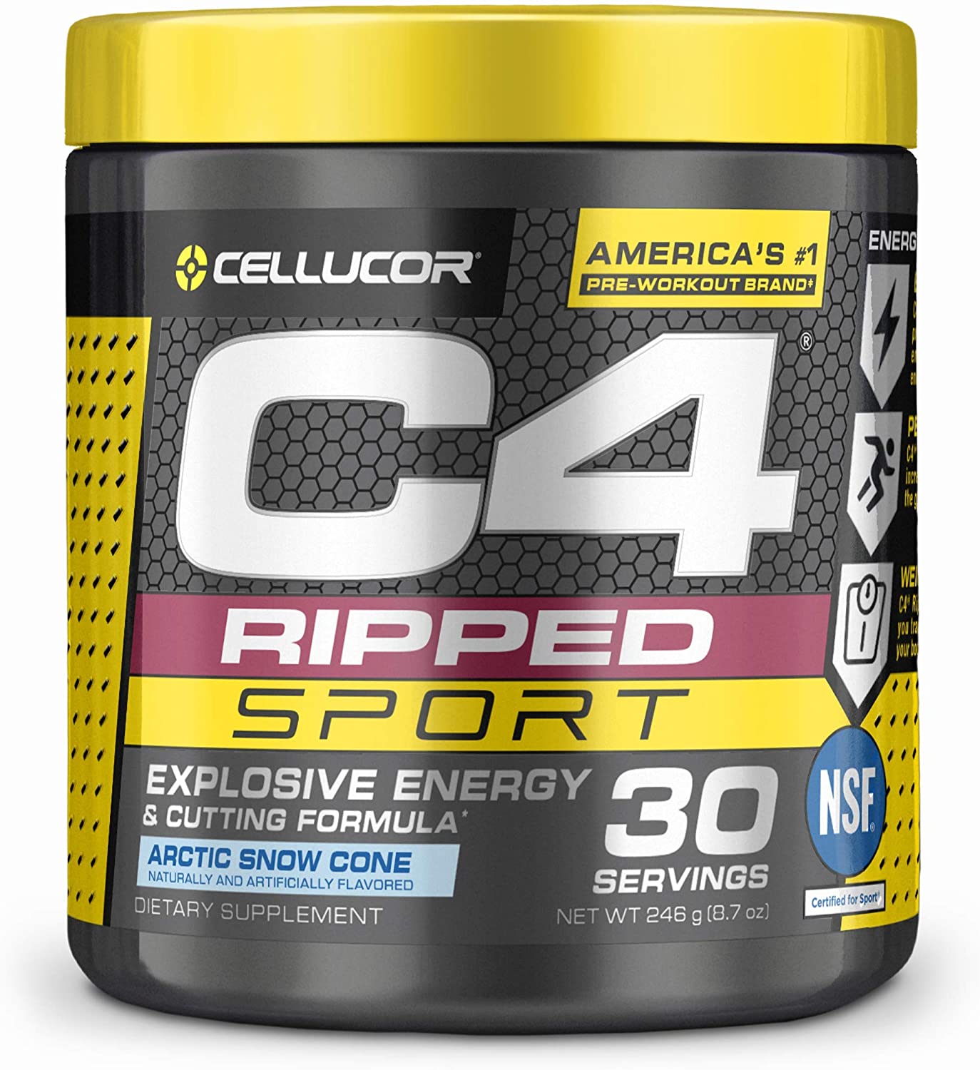 C4 Ripped Sport Pre Workout Powder Arctic Snow Cone